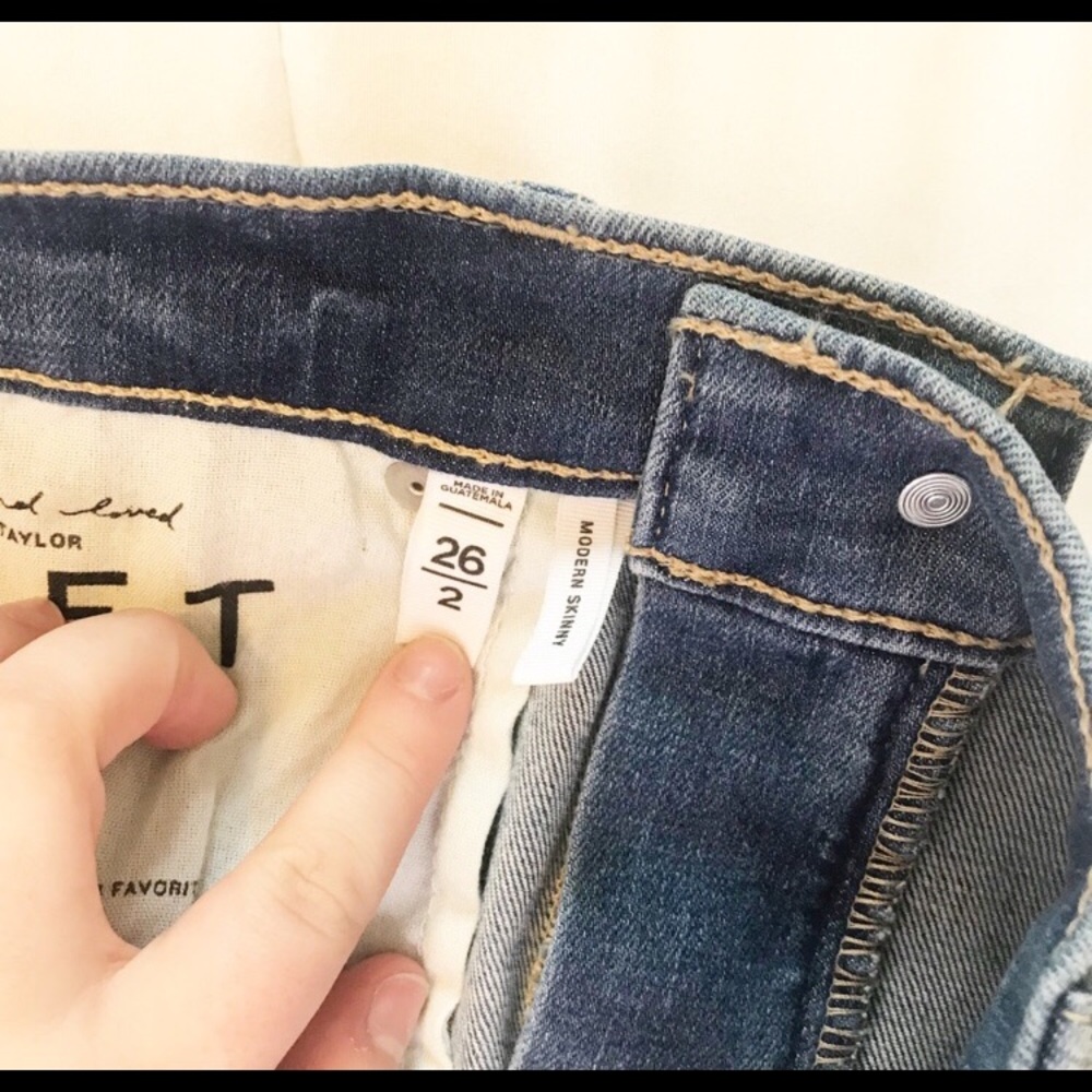 LOFT Velvet Stripe Skinny Jeans - Picture 7 of 7